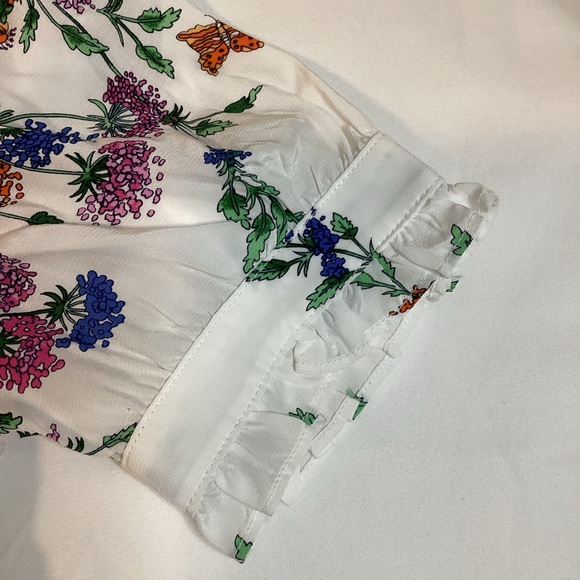 Talbots Floral Print Ruffle Trim Blouse - Picture 3 of 8